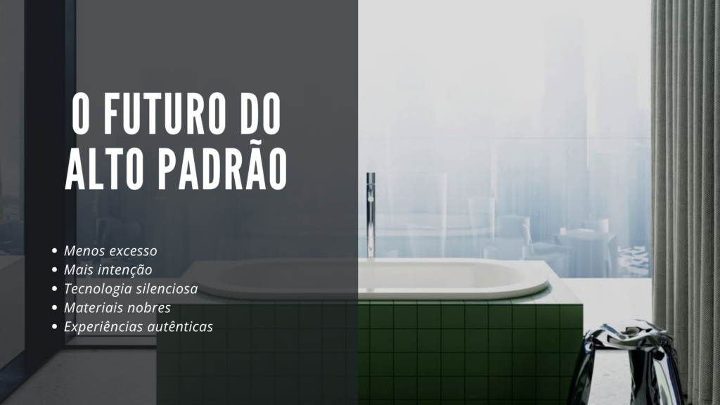 Ambiente de alto padrão que representa o luxo contemporâneo em 2026, com arquitetura clean, integração entre espaço e experiência e estética atemporal.